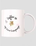 Coffee lovers’ Mug | "Coffee Is My Love Language" Quote Coffee Mug | Brown coffee beans with leaves.