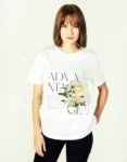 Elegant ‘ADVANTAGE’ Design with Cream Gardenia & Mimosa Botanical Unisex T-Shirt_3